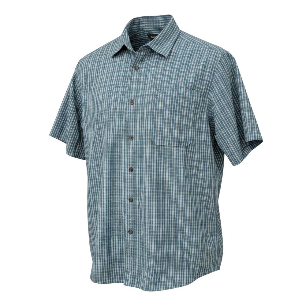Eddie Bauer Mens Fishing Plaid Button Up Short Sleeve Shirt Outdoor‎ Size L